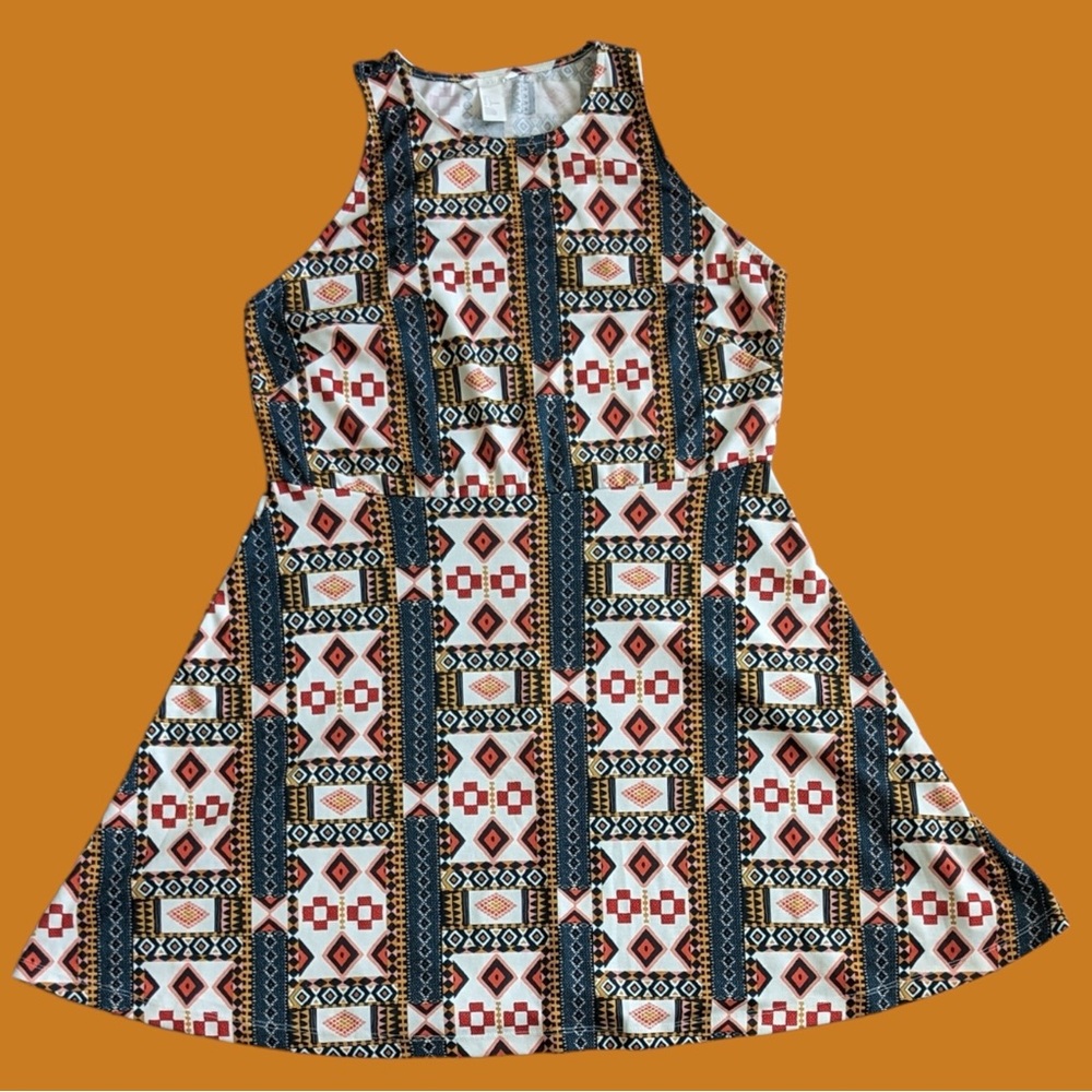 Tribal print triangle shape dress